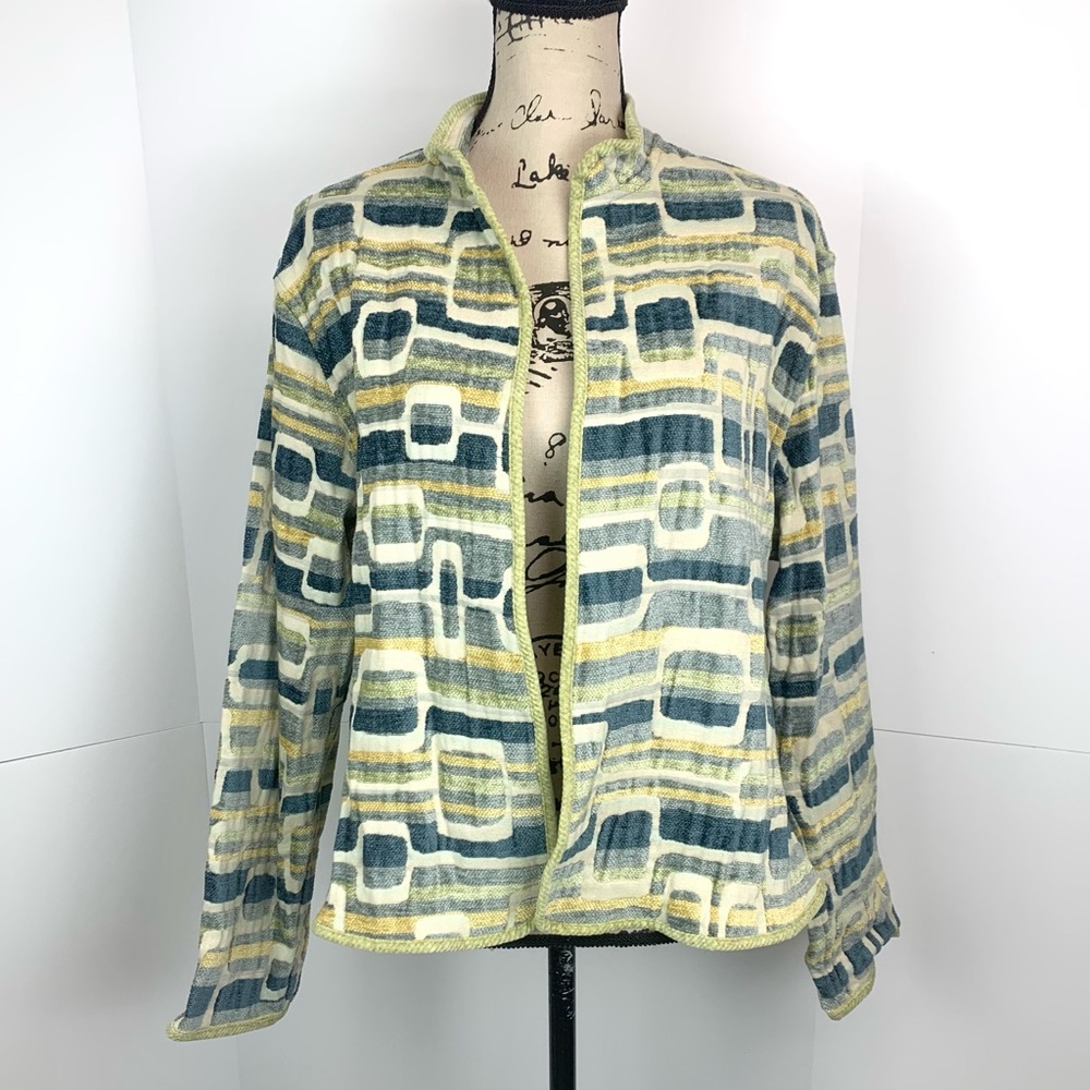 Khangura Women Size M Art To Wear Chenille Textured Open Jacket Reversible